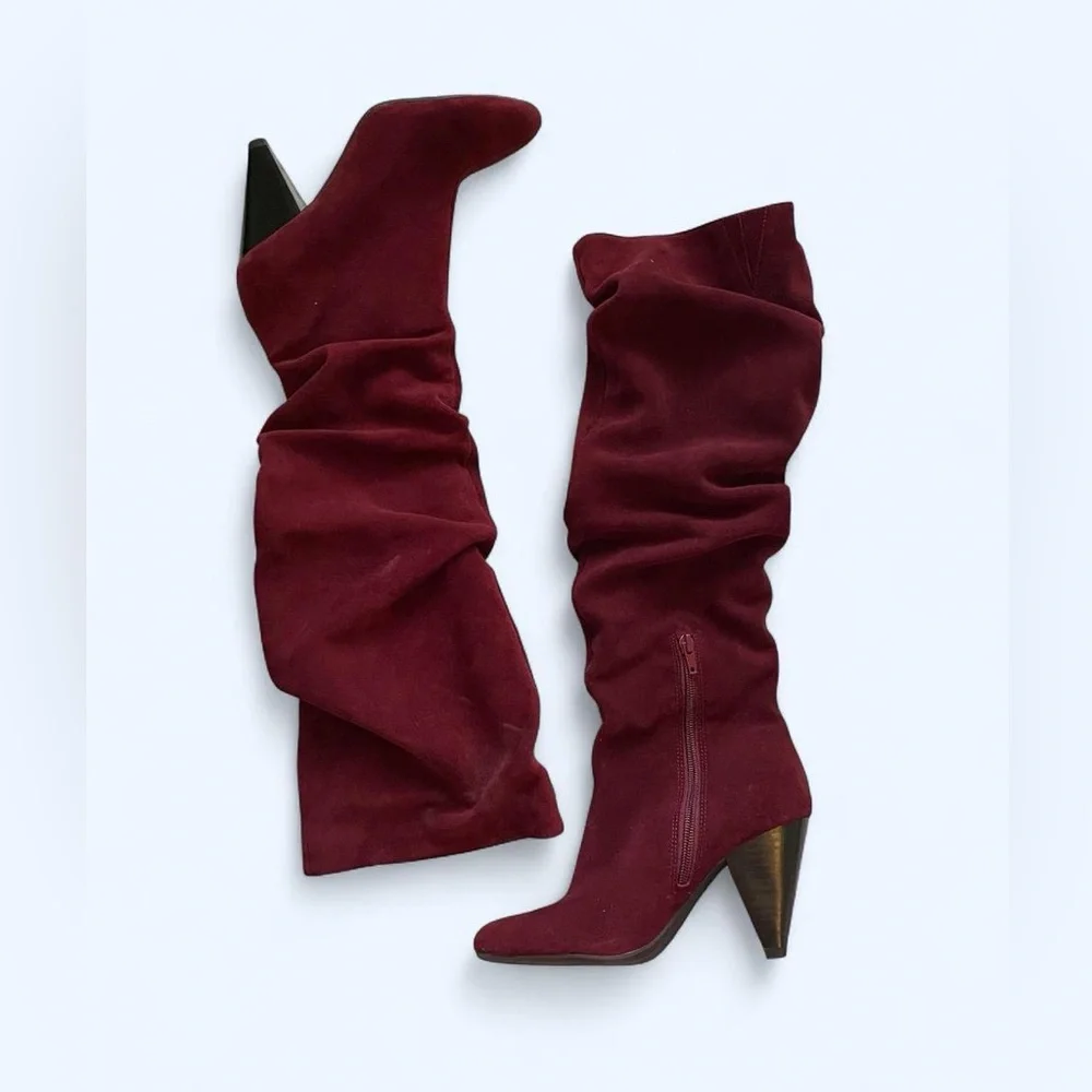 INC International Concepts Women's Maroon Suede Dress Boots size 6